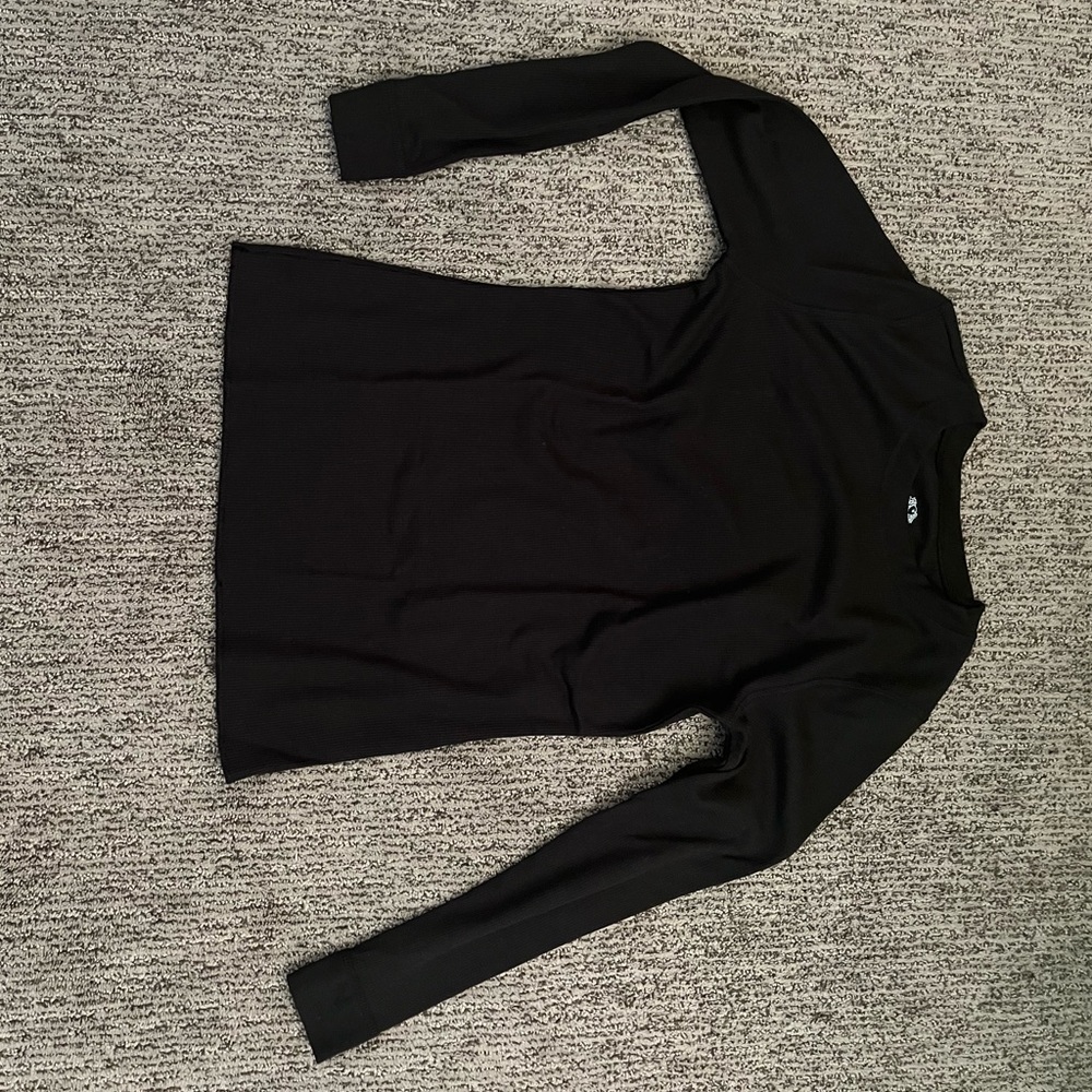 Fruit of the Loom Waffle Thermal Women’s Tee - Black S